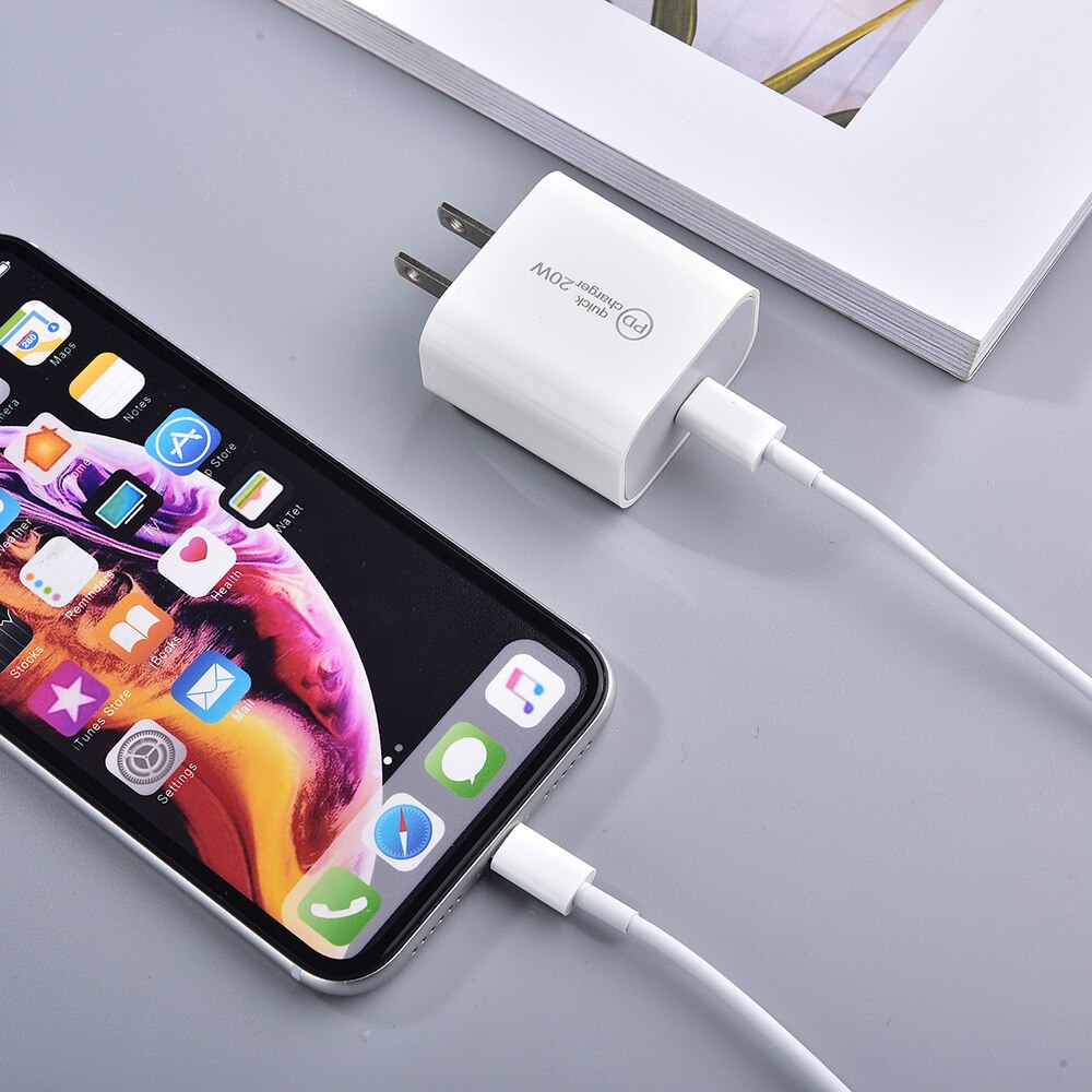 20w 18w Pd Usb C Charger For Iphone Apple 8 Plus X XR XS IPad Pro Air Type C Qc 3.0 Fast Quick Charging Mobile Phone Charger: US add cable