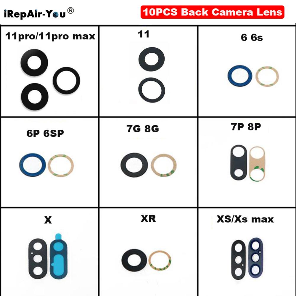 10XBack Camera Glass Lens for Apple iPhone 11 12 pro Max Rear Camera Glass Lens for iPhone 11 X Xs max Xr 7 8 Camera lens repair