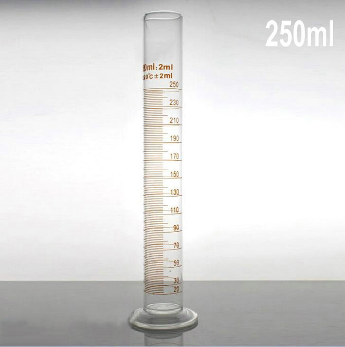 1 Pc 250 Ml Professionele Laboratorium Cilinder Afgestudeerd Glazen Meten Cilinder Chemie Lab Uitloop Chemie Measure Tool