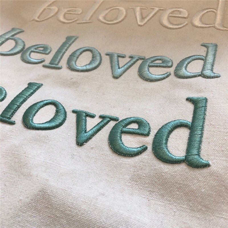 Purdored 1 Pc Vrouwen Gradient Tekst Draagtas Canvas Casual Schoudertas Herbruikbare Boodschappentas Vrouwelijke Student Schooltas