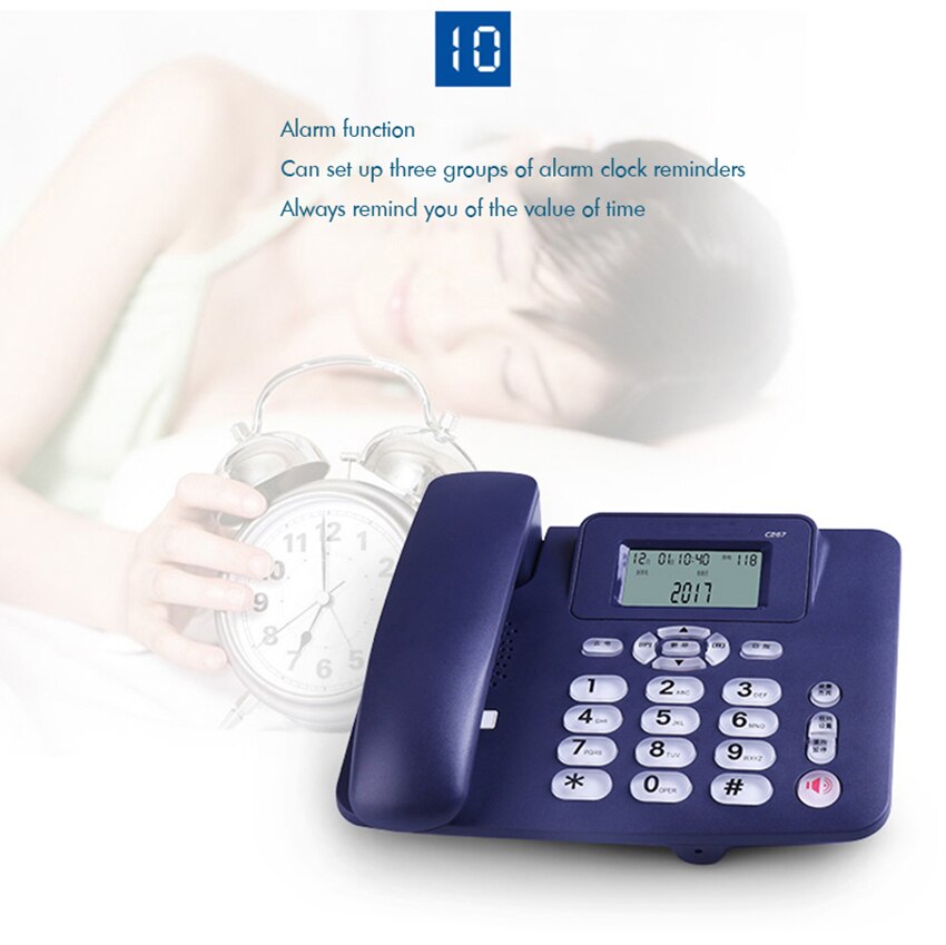 Téléphone fixe filaire avec haut-parleur, touche R, bouton lumineux, luminosité de police réglable, téléphone filaire à double Port pour le bureau et la maison