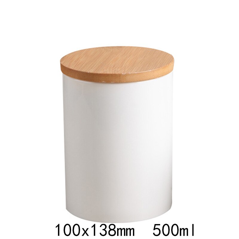 Bocal de rangement avec couvercle en céramique et en bois, bouteille de rangement pour aliments, café, thé, bonbons, Pot d'assaisonnement, décoration à bureau scellé