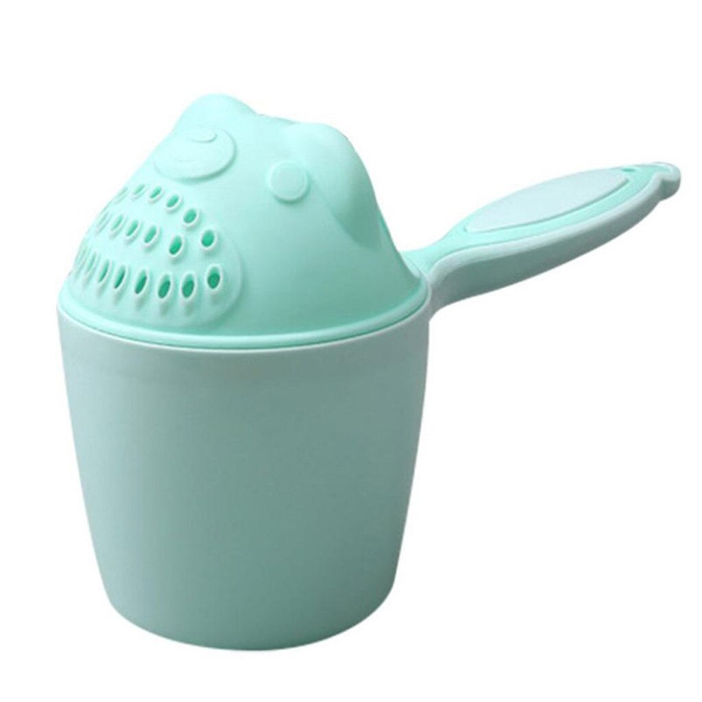 Cartoon Baby Bad Caps Baby Shampoo Cup Kinderen Baden Bailer Baby Douche Lepels Kind Wassen Haar Cup Kids Bad Tool: Green