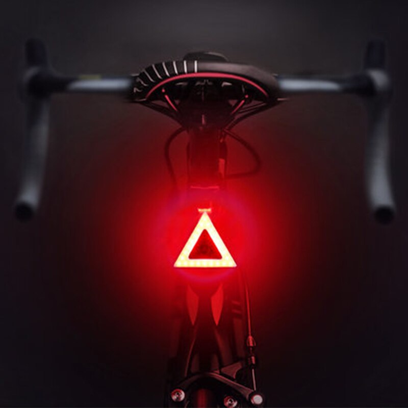Triangle Bike Taillight Red Yellow LED USB Charging Bicycle Rear Light Cycling Tail Lights Night Safety Waring Lamp MTB Lantern