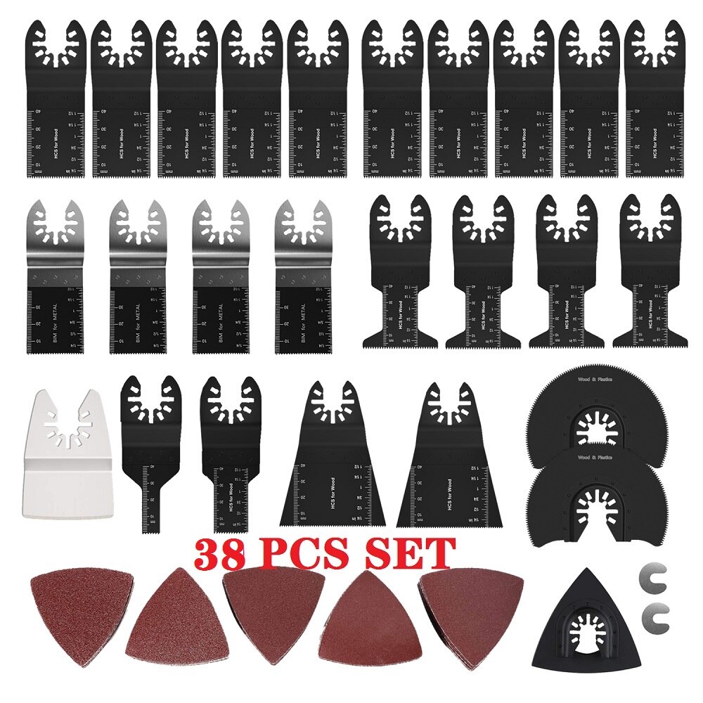 Universal Oscillating Multi Tool Saw Blade Quick Release Dewalt for Renovator Power Tool Wood Cutting 10-120Pcs/Set: 38PCS
