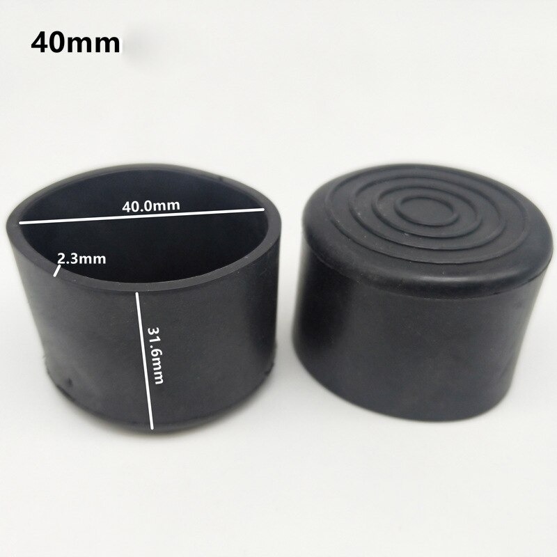 4/8Pcs Square Rubber Chair Leg Caps Non-slip Furniture Table Legs Cover Floor Protector Rubber Feet Pads Furniture leveling Feet: 8PCS 40mm