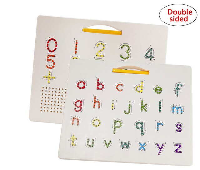 2 In 1 Magnetic Drawing Board Alphabet Letter Tracing Board Educational Letters Read Write Learning Alphabet Preschool: abc 123