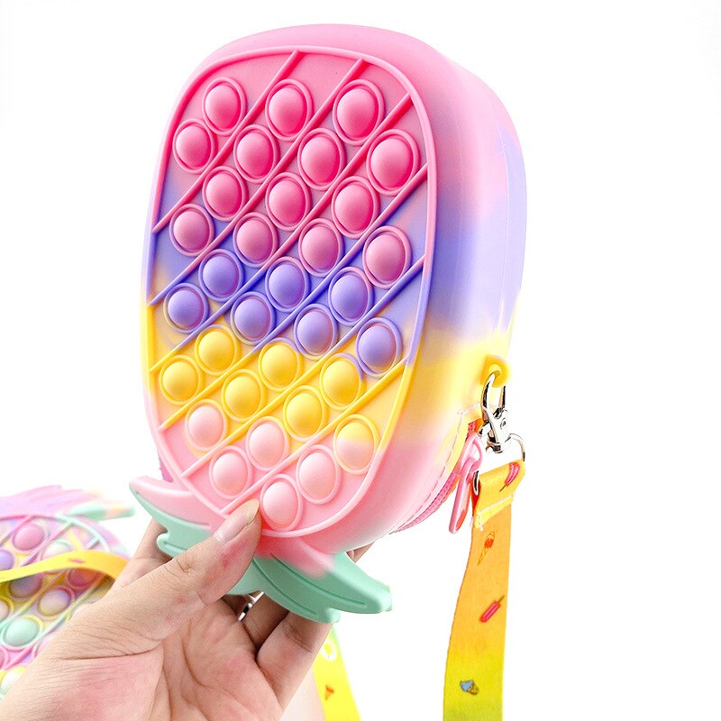 zappeln-spielzeug, sensorische silikontasche, mädchen, druckblase, schreibwaren, dekompressions-münzgeldbörse, antistress