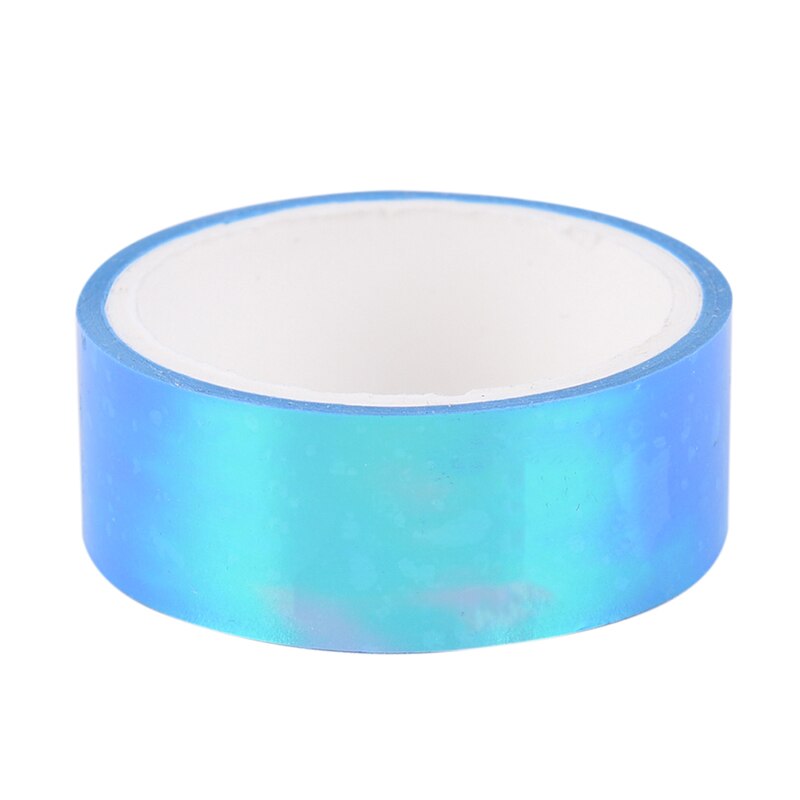 500cm rytmisk gymnastik dekoration holografisk rg prismatisk glitter tape bøjler stick: Blå