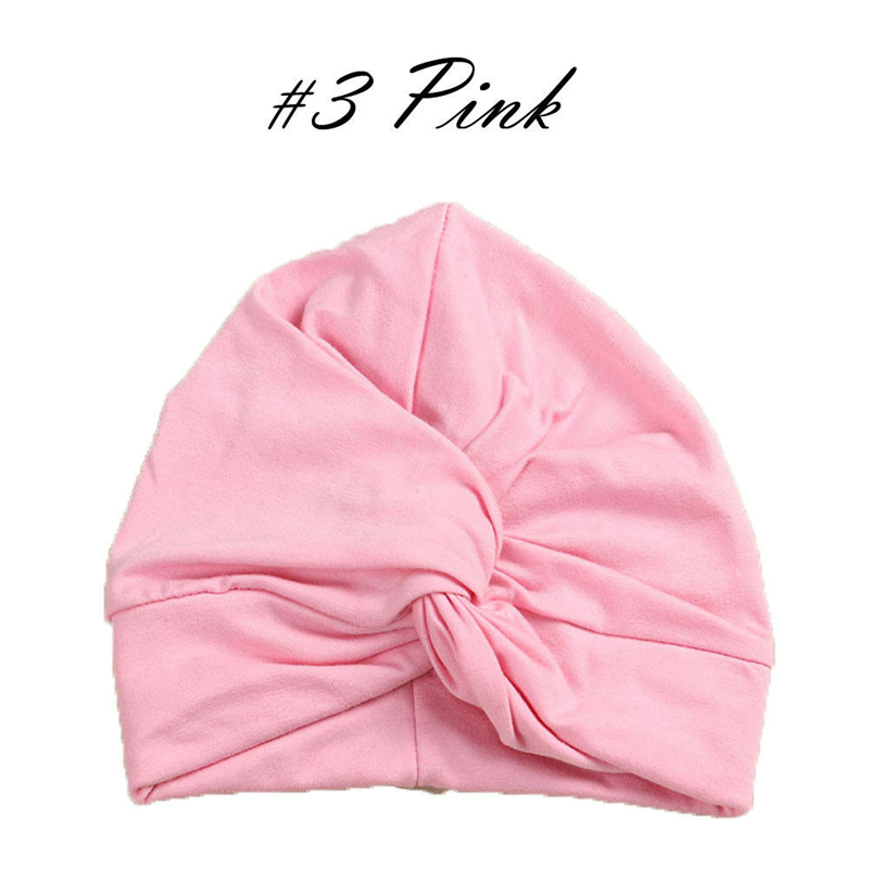 Peuter Kids Baby Tulband Head Wrap Hoed Kinderen Meisjes Katoen Blends Hoed Mooie Zachte Leuke: Roze