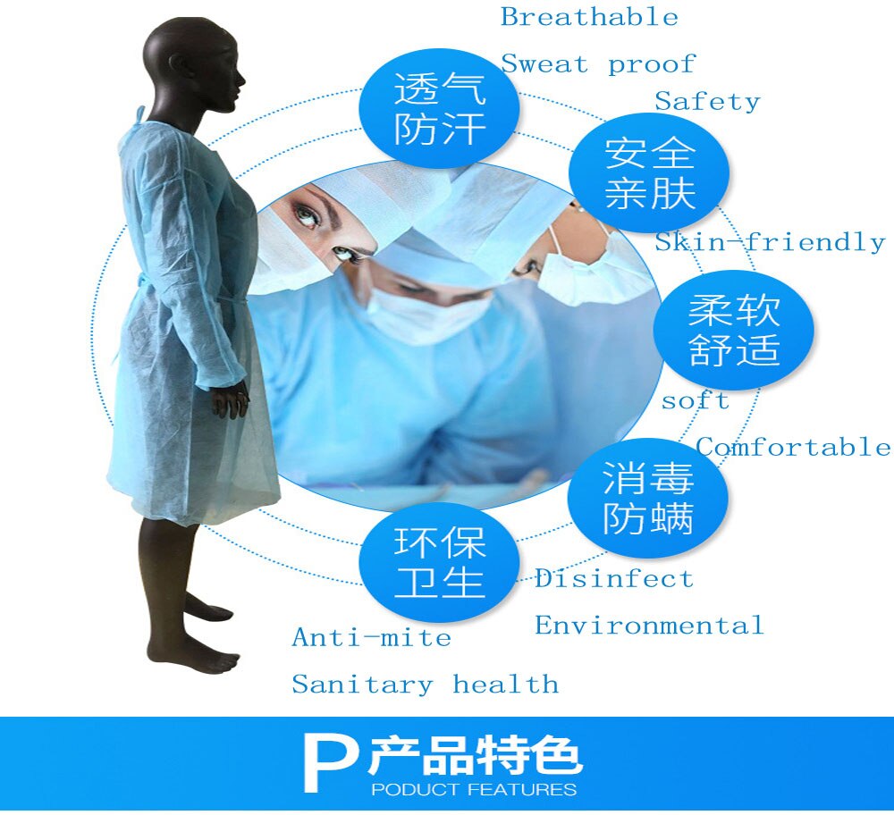 Antidust engangs beskyttelseskjole hjem udendørs fuld krop beskyttende isolering tøj arbejdsforsikring sikkerhedstøj 5/10 stk