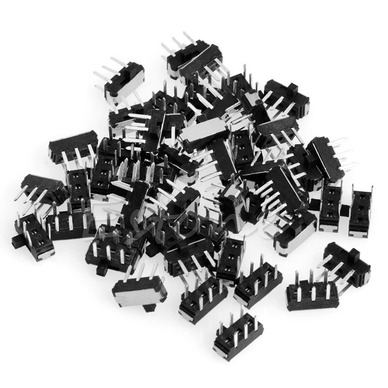 50Pcs Slide Switch 6 Pin DPDT PCB Panel Mount Mini Micro Toggle Switch