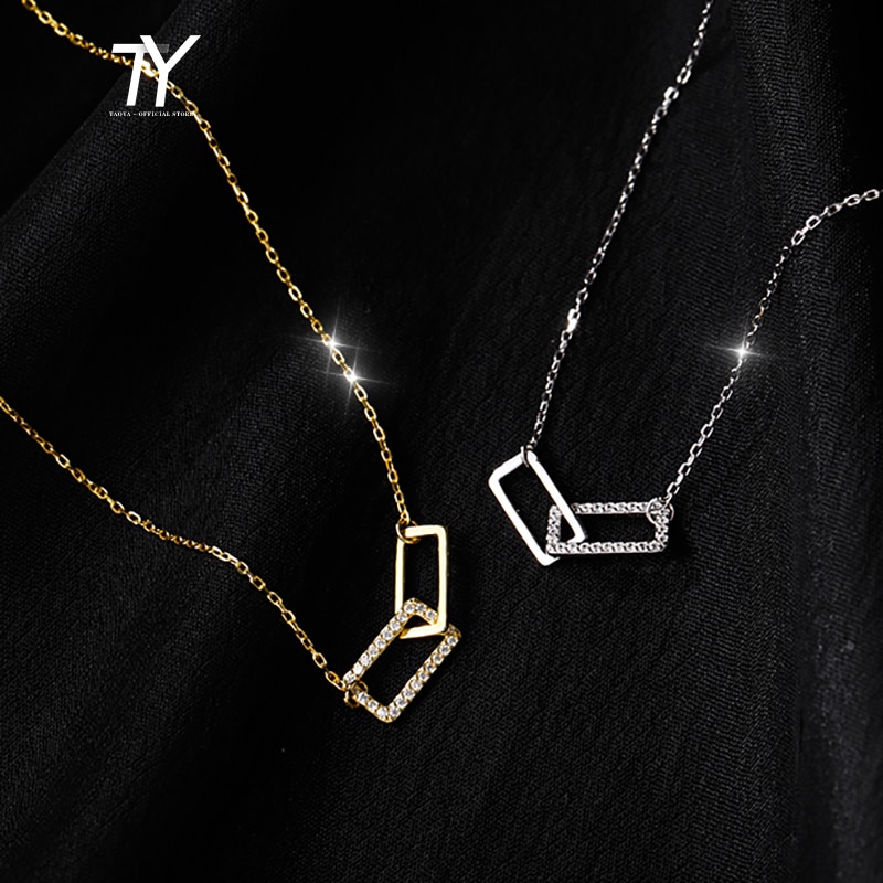 Classic Geometrische Rechthoekige Gesp Korte Ketting Voor Vrouw Koreaanse Mode-sieraden Party Meisje Sexy Choker Ketting