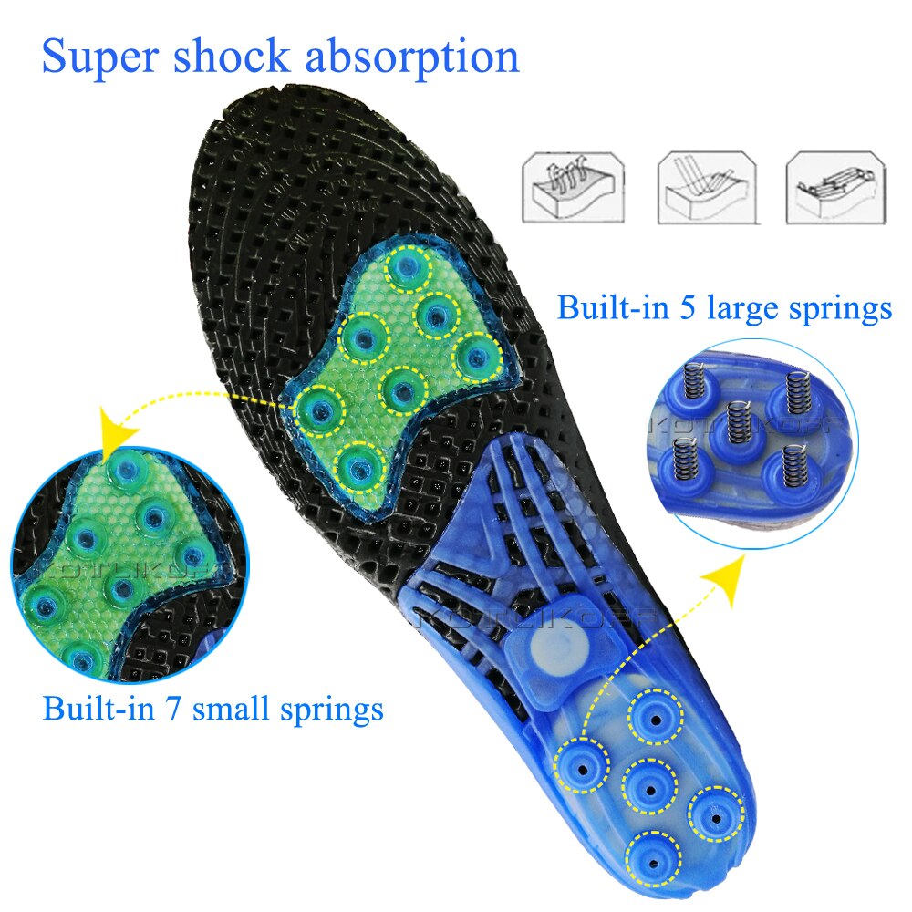 KOTLIKOFF Insoles For Shoes Super Shock-Absorbant Spring Sports Insole ...