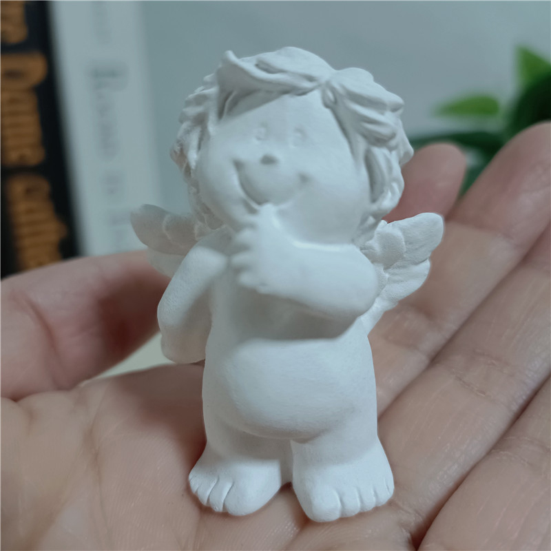 Figuras de ángeles blancos, adornos, de la suerte, estatuas de ángeles de hadas bonitas, escultura moderna, decoración del hogar para boda
