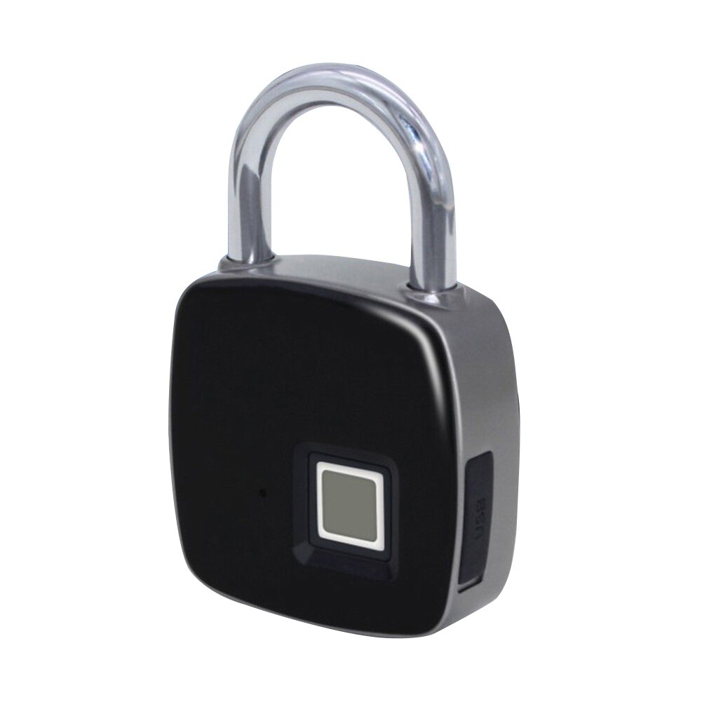 Door Waterproof Charging Lock Rechargeable Round USB Safe QR Code Smart Fingerprint Padlock: Default Title