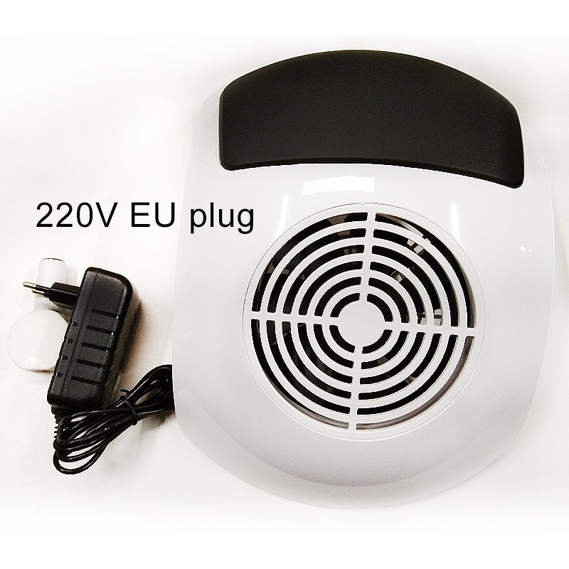 80W Nail Stofafzuiging Collector Nail Art Salon Apparatuur Nail Stofzuiger Machine Met 1 Stofzak: BQ607-white-EU