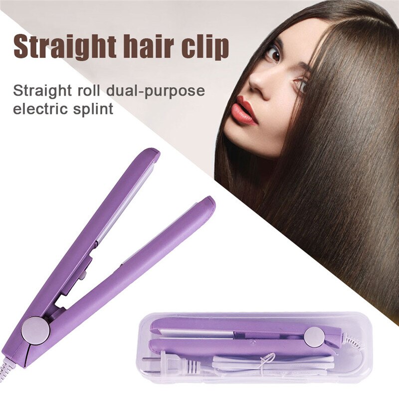 MIni plancha de pelo para niña, plancha alisadora para el cabello, rizador de pelo, plancha plana portátil para mujer, ondas para el cabello