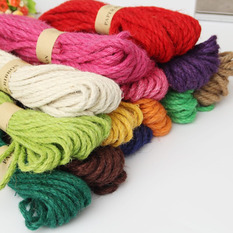 6mm naturalna juta sznurka pasek z juty liny konopne strona sznureczki do pakowania prezentów ślubnych nici DIY Craft wykonany ręcznie dekoracyjny Pet drapanie