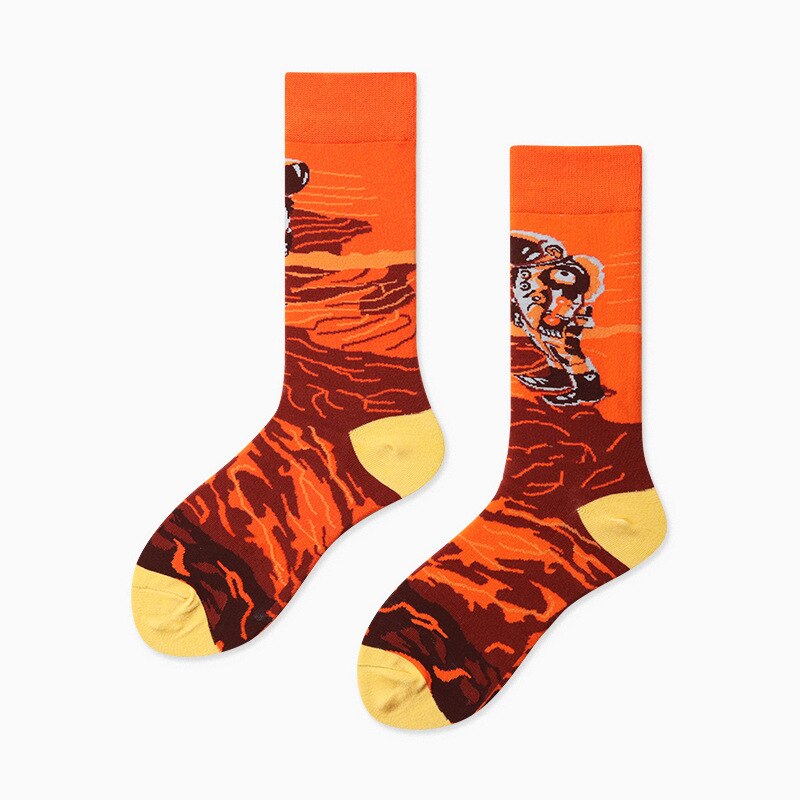 autumn and winter outer space socks 1 cotton socks couple tube socks cartoon alien socks: 4