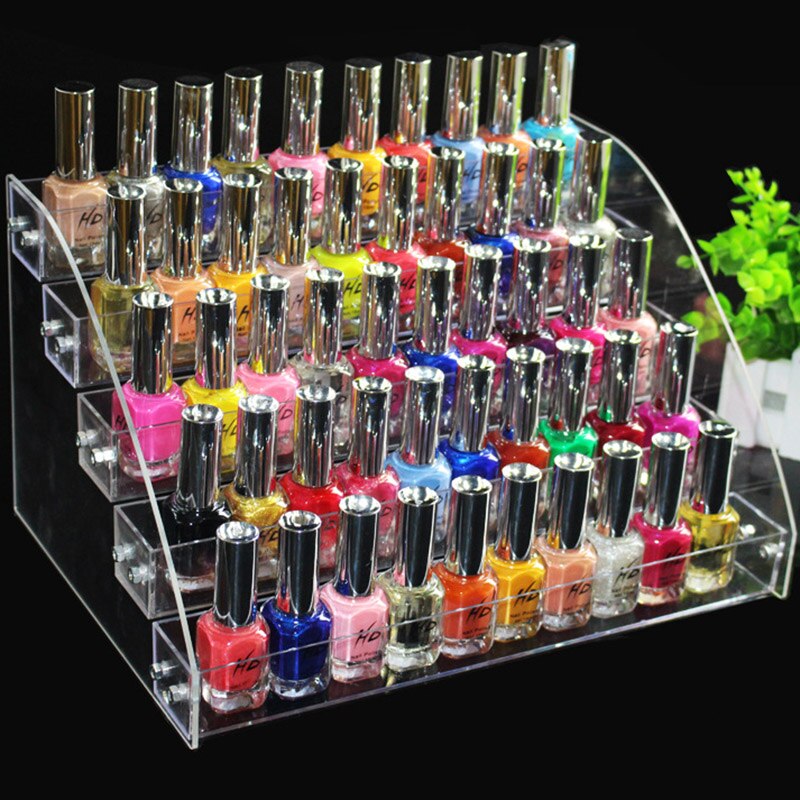 Meerlaags helder acryl nagellakrek, sieradenstandaard, bureaustandaard, lippenstift, parfumhouder, nagellak displayplank
