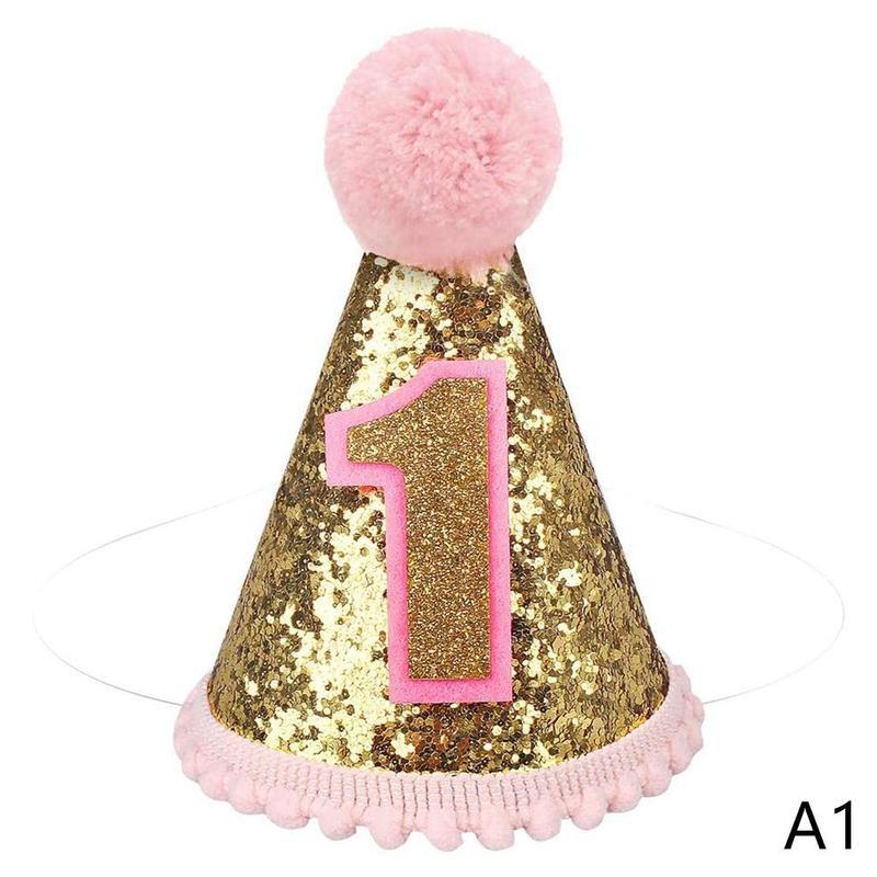 Baby 1st födelsedag hatt mini party hatt barn första pojkar hatt födelsedag födelsedagsfest flickor hatt nyfödd nautisk filt  w7 a 1: A1