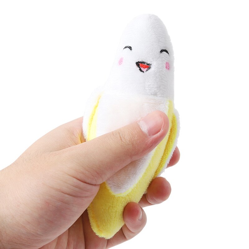 Pet Puppy Plush Chew Squeaker Squeaky Toy Cotton Plush Toys for Dogs Muti Model (Banana)