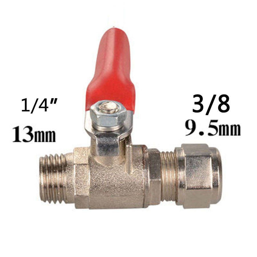 1/4'' 1/2'' Male 1/4 3/8 Tube Water Adapter RO Feed Ball Valve Faucet Water Filter Reverse Osmosis System for Water Purifier Tap: green