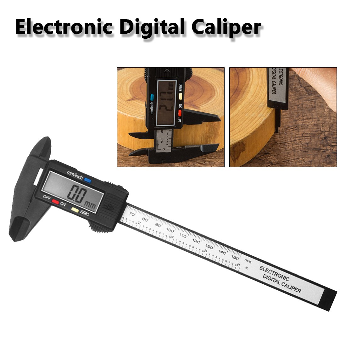 150mm 6 Inch LCD Digital Caliper Stainless Steel Electronic Carbon Fiber Vernier Caliper Gauge Micrometer Measuring Tool Digital