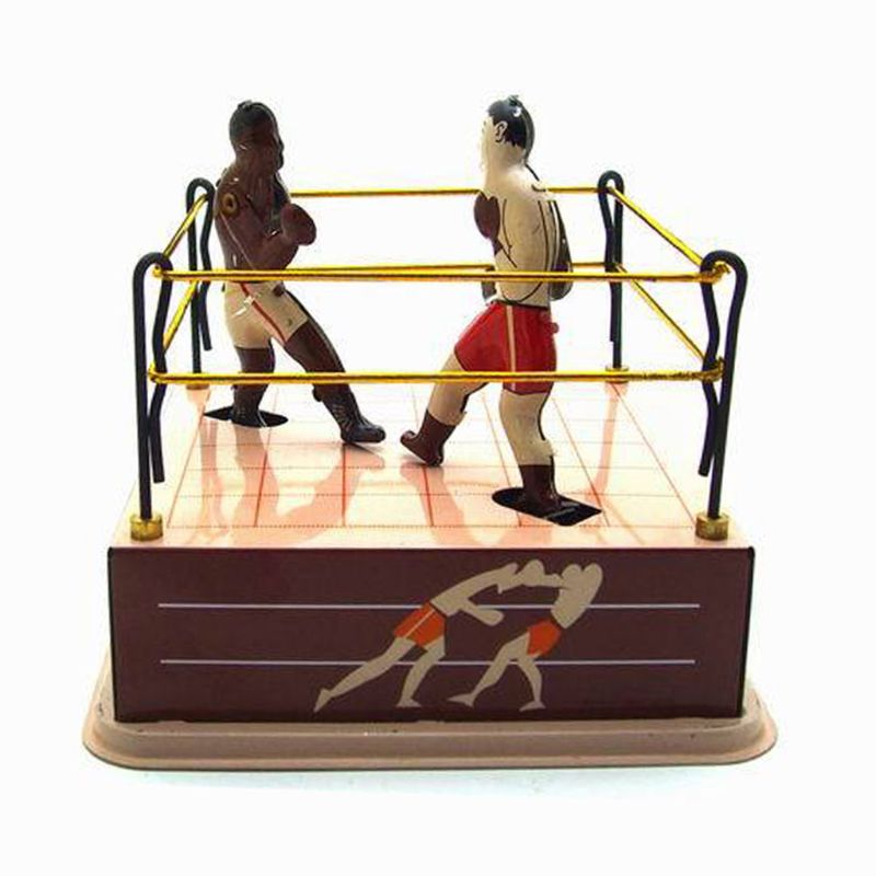 Klassieke Vintage Tin Speelgoed Boksen Ring Worstelen Boxers Met Wind-Up Sleutel Volwassenen Novelty Retro Stijl