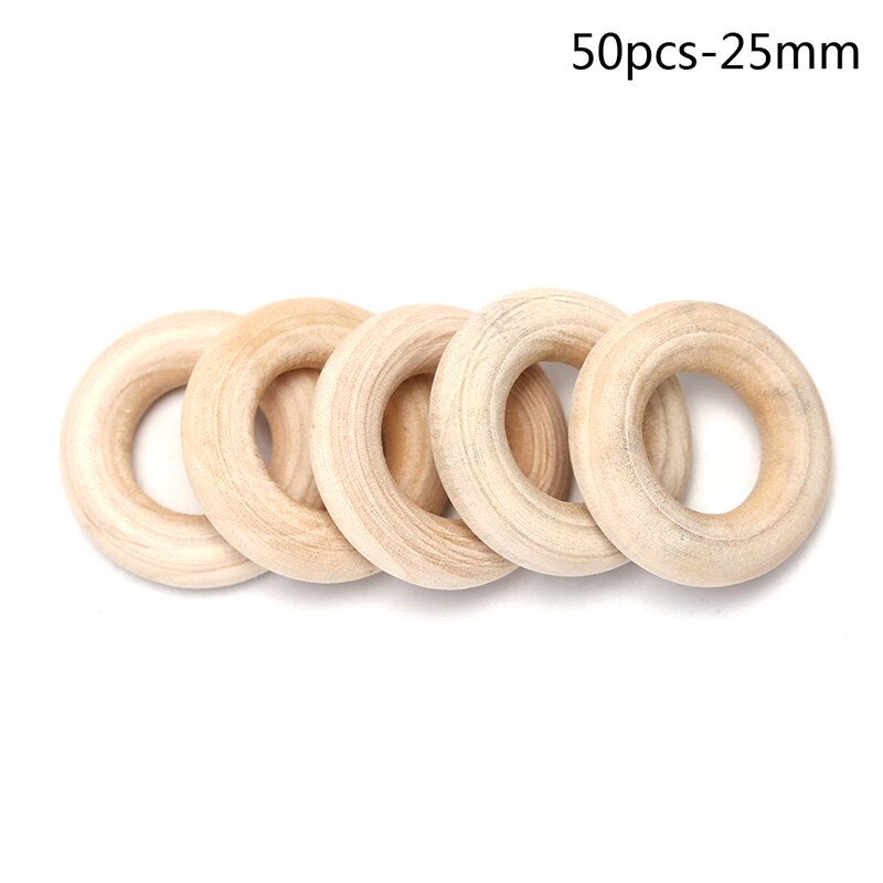 5-50pcs Natural Color 2-7cm Wooden Beads Pendant Connectors Circles Rings Beads Unfinished Natural Wood Wall Hanging Ornament: 25mm