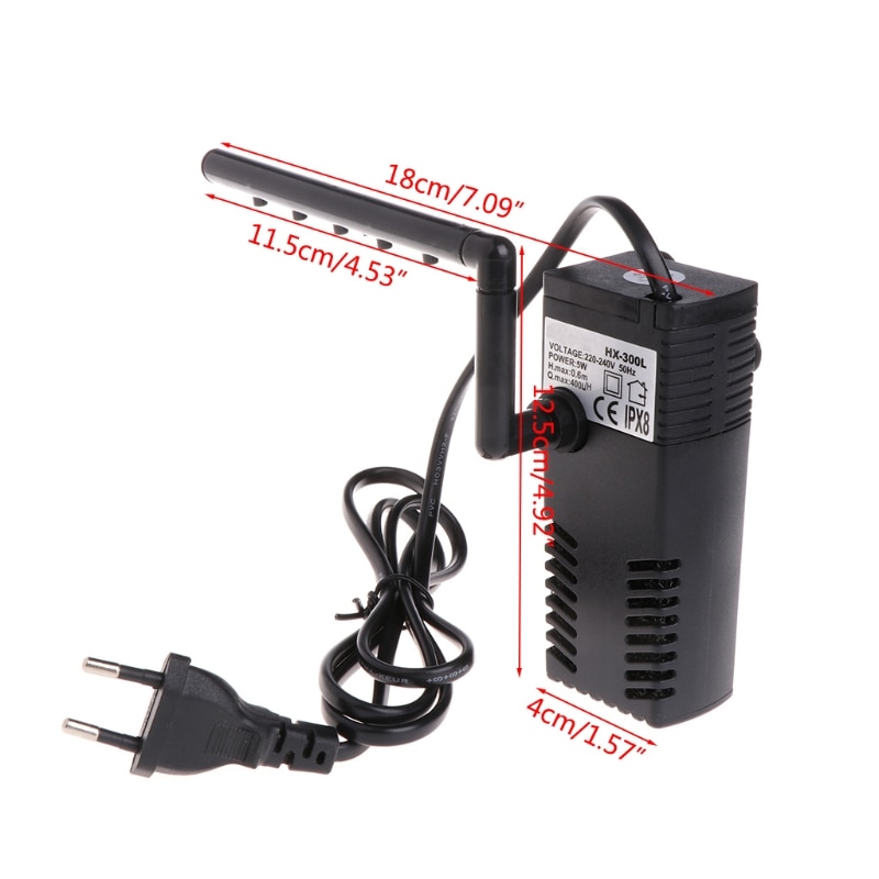 Aquarium interne filter zuurstof dompelpomp voor aquarium eu-stekker 5w