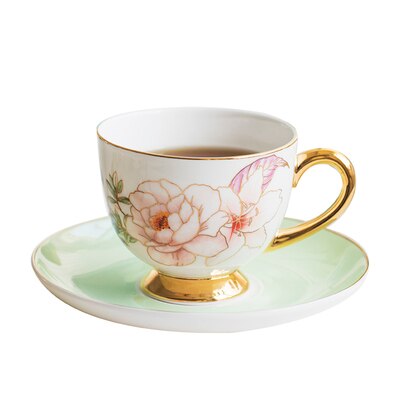 EECAMAIL Bone china British afternoon tea European coffee cup small luxury British tea set ceramic black tea British tea set: COFFEE CUP