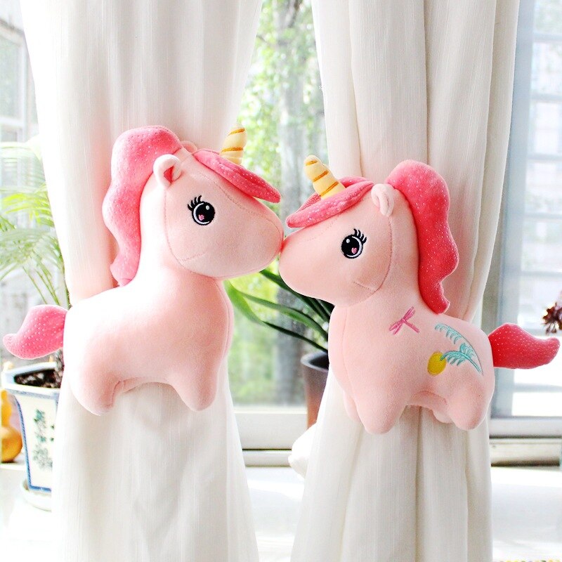 2pcs/set Cartoon Unicorn Curtain Tieback Holder Hooks Tie Backs Children Room Decoration Accessories Holdback Curtain Strap Hook