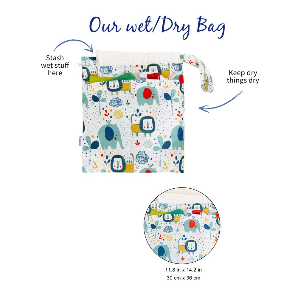 Wiederverwendbare nass trocken Tasche Mit Zwei Für Baby Windeln Windeln Wasserdicht Nass Tuch Tasche Windel Tasche 36cm x 30cm