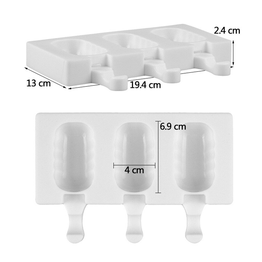 Baking Mini Ice Cream Molds,Silicone Popsicle Molds Cake,Cakesicle Mold for DIY Ice Pops,Oval,8-Cavity，4-Cavity: F