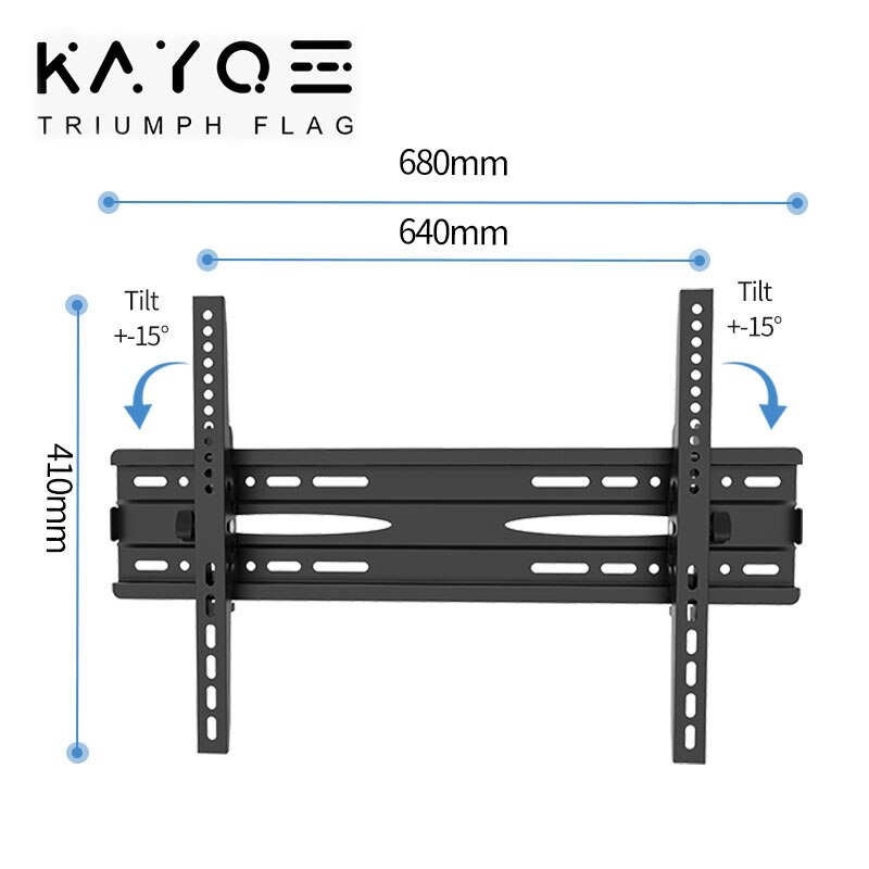 Universal Tilt 15° LCD LED TV Stand Wall Mount Bracket Holder Fit for 32"-65" Flat TV Max Loading 60KG Easy Installa Convenient