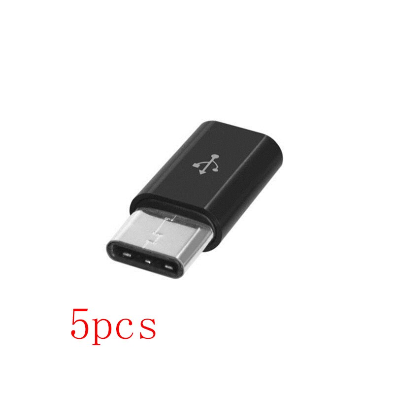 Mobile Phone Adapters OTG Android Type-c To Micro USB Adapter Type-c Interface Mobile Phone Data Line Charging Converter: Black 5PCS