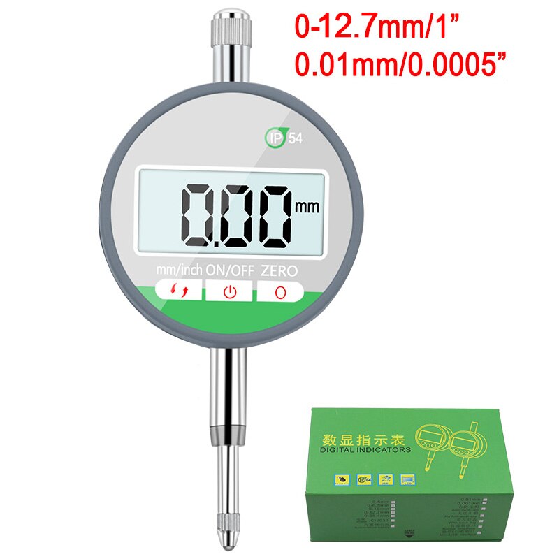 0-12.7mm IP54 dustproof and oilproof waterproof touch digital display dial indicator: Green