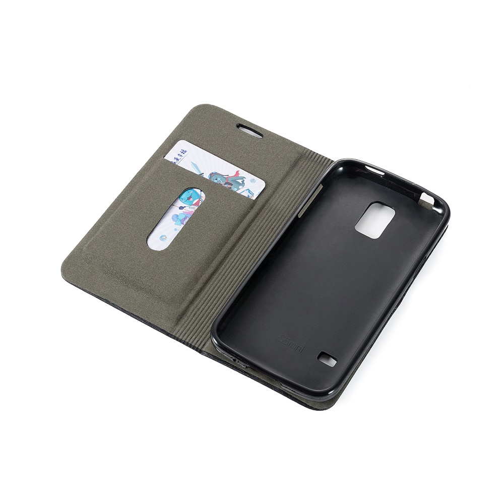 Teléfono de cuero funda para Samsung Galaxy S5 Mini libro funda para Samsung Galaxy S5 de la carpeta de negocios caja TPU silicona cubierta