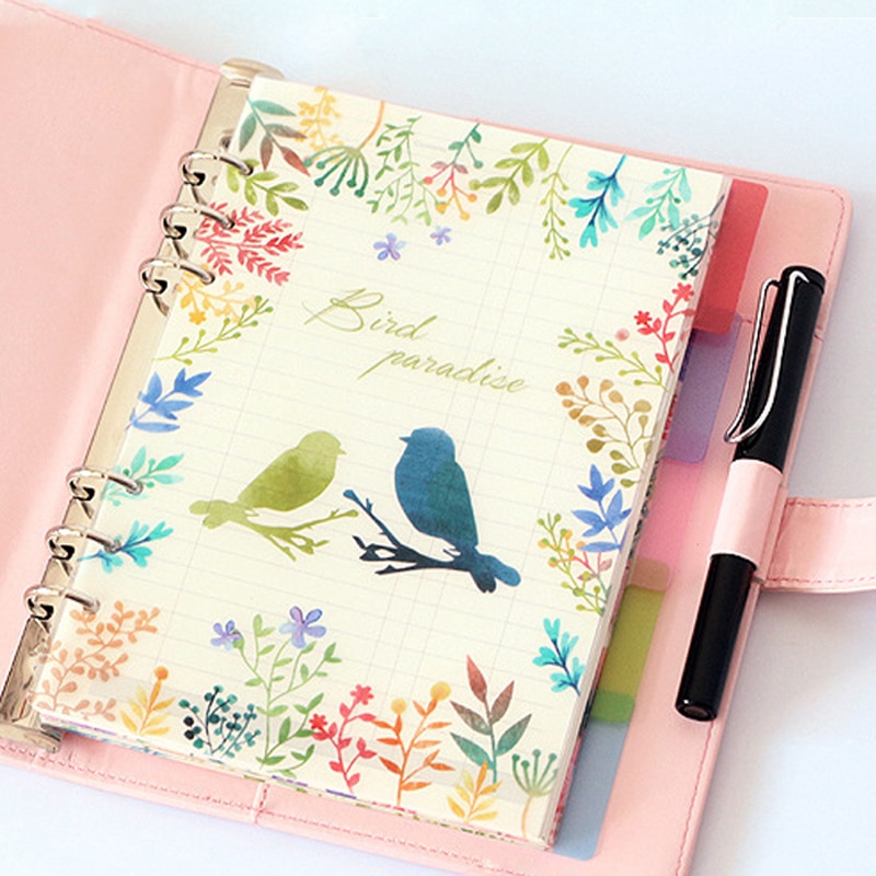 6 Holes A6 Colored Notebook's Index Page Inside Pages Planner Papers Cute Notebook Matching Stationery School Supplies