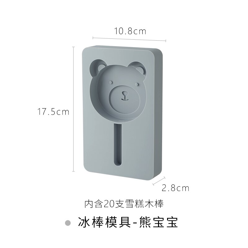 Japonia Wykonany ręcznie lód forma na krem silikonowy z pokrywką bohaterowie kreskówek kostka lodu DIY forma robić lodów na patyku sorbet lodowy: B