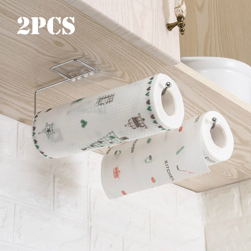 Soporte de papel higiénico para el baño, soporte de almacenamiento de 1/2 piezas, gancho de pared para cocina, organizador del hogar, accesorios de baño