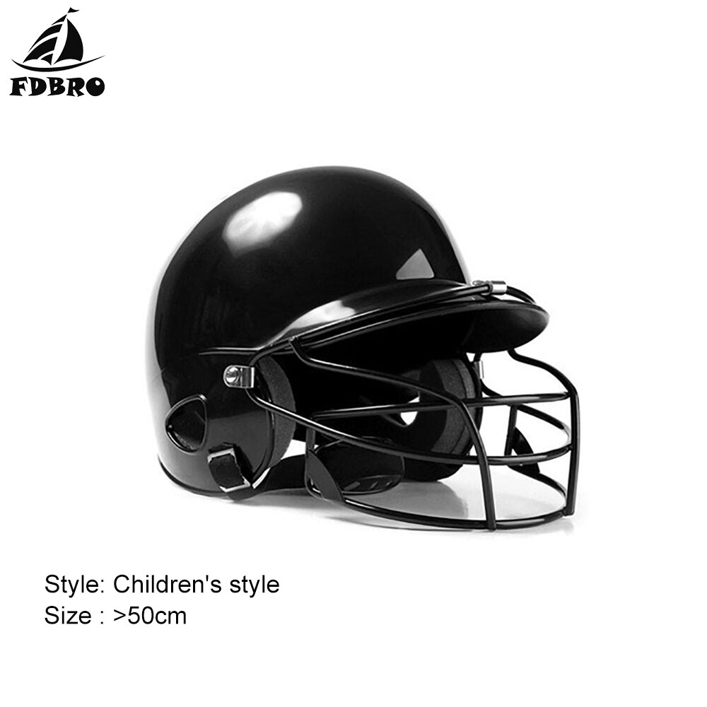 Fdbro Shield Head Protector Gezicht Baseball Helmen Hit Binaural Baseball Helm Dragen Masker Softbal Fitness Body Fitness Apparatuur: blackkids