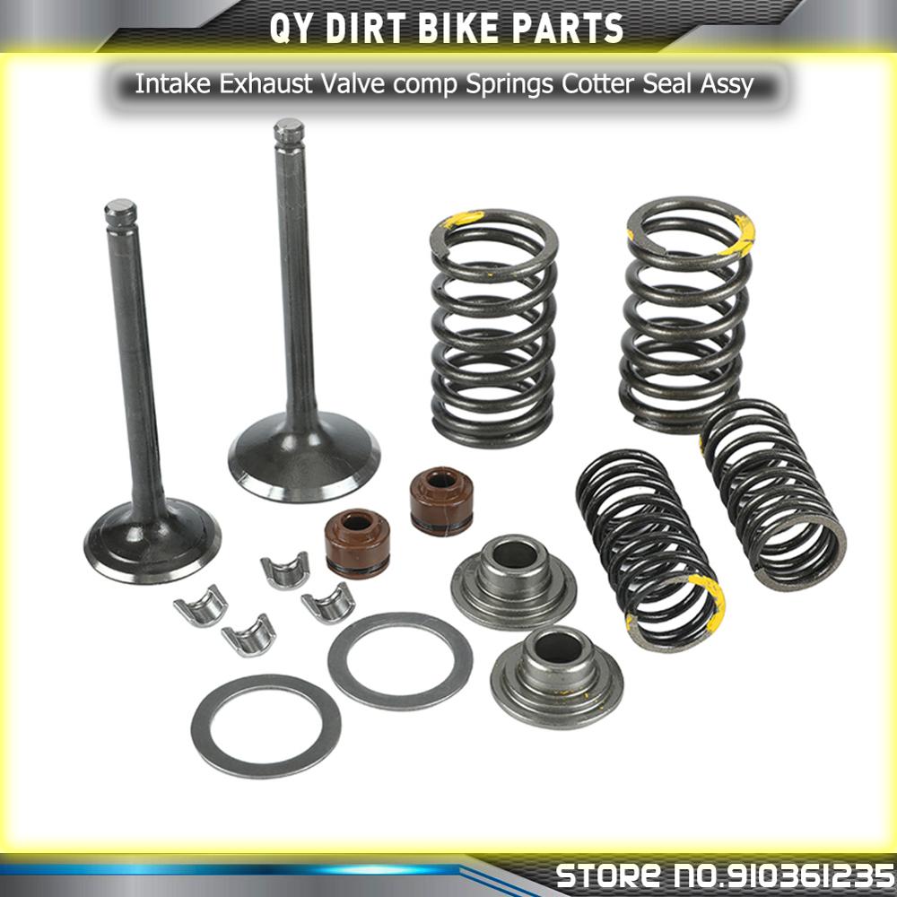 Motorcycle Intake Exhaust Valve comp Springs Cotter Seal Assy For Lifan 125 140 150cc Horizontal Engines Dirt Pit Bike ATV Quad