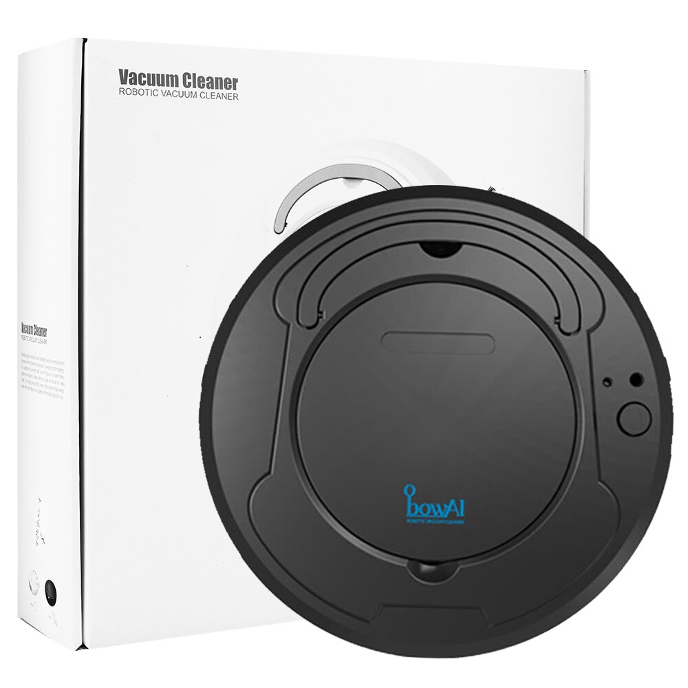 USB Rechargeable Robot Vacuum Cleaner Sweeping And Cleaning floor Aspiradora Robot One-Click Start Robot Aspirapolvere: Black  BOX