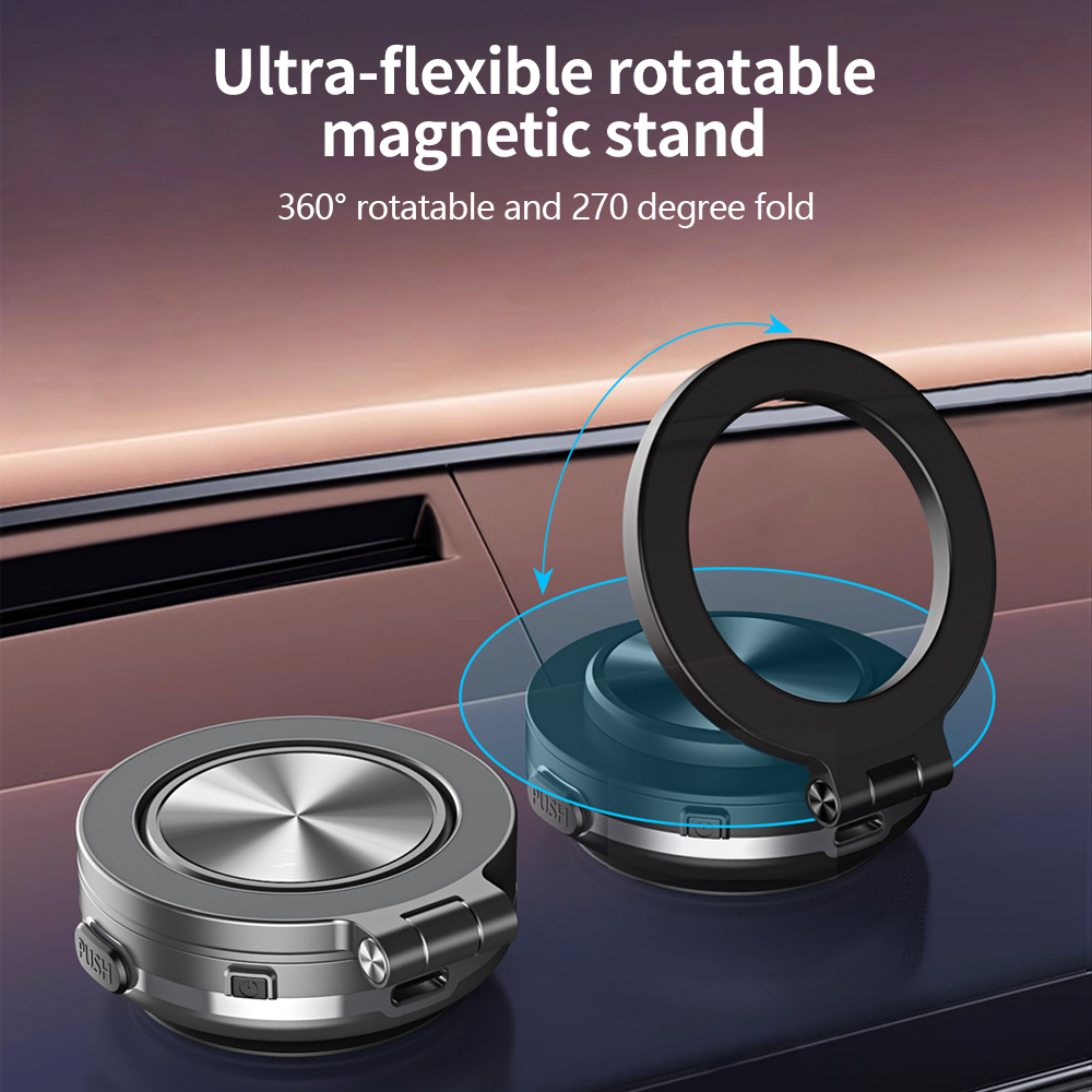 Uchwyt magnetyczny na telefon samochodowy 360° ° Obrotowy silny magnes z adsorpcją próżniową do iPhone'a 12, 13, 14, 15, 16 Pro Max