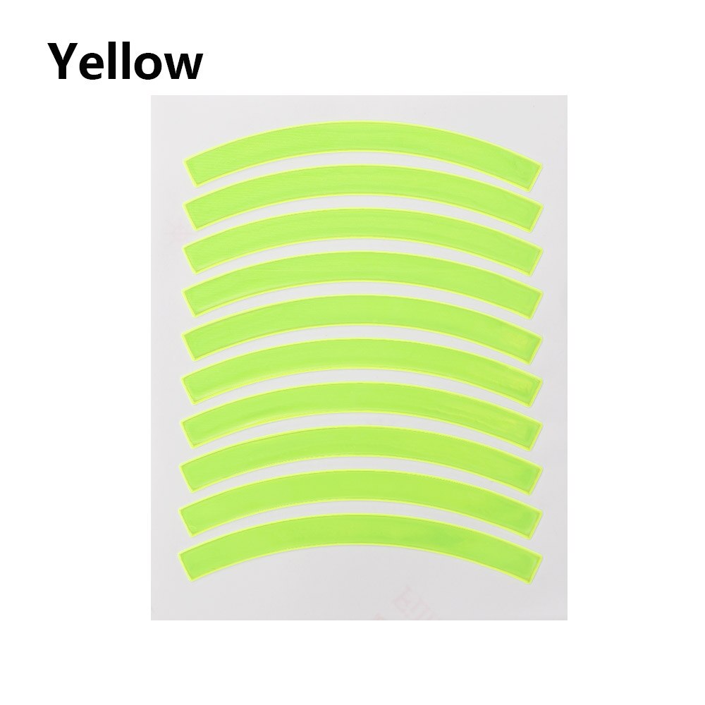 10 Pcs Kinderen Loopfiets Reflecterende Sticker Waterdicht Wiel Decals Band Applique Tape Veiligheid Stickers Fiets Accessoires: Yellow