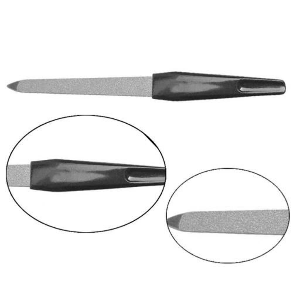 Black Handle Metal Double Sided Nail Files Strong Edge Manicure Grooming Beauty Pedicure Tool Foot Care Tools