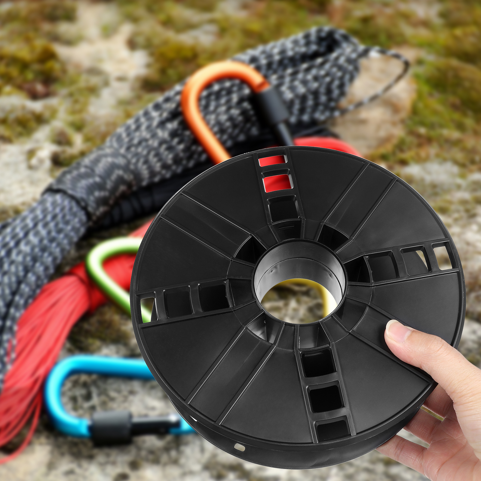 Electric Cord Reels The Wire Plastic Cord Cable Storage Reel Cable Organizer Tidy Reel For Camping Caravan Or Motorhome (Black)